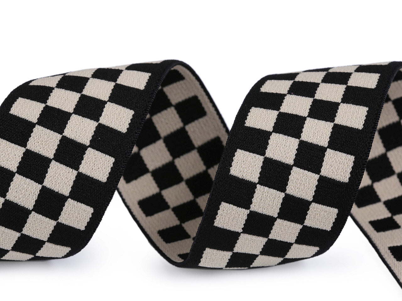 Élastique souple à carreaux, largeur 40 mm