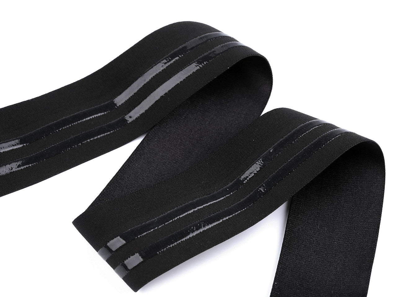 Élastique satiné avec bandes en silicone, largeur 40 mm
