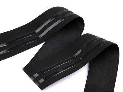 Élastique satiné avec bandes en silicone, largeur 40 mm