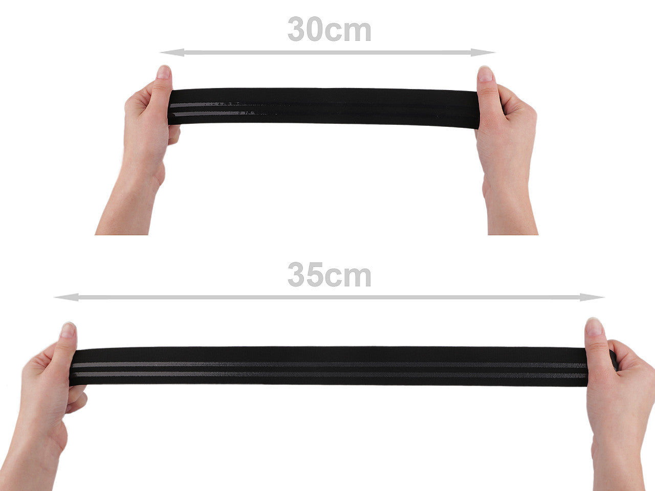 Élastique satiné avec bandes en silicone, largeur 40 mm