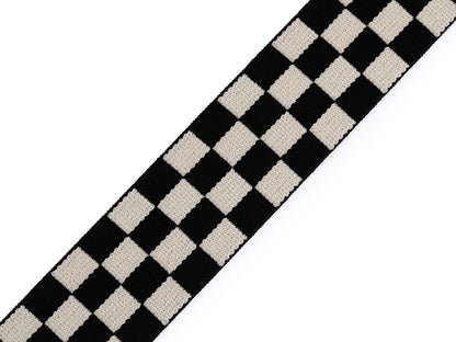 Élastique souple, à carreaux, largeur 30 mm
