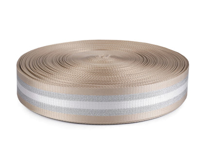 Sangle lisse double face avec lurex, largeur 50 mm