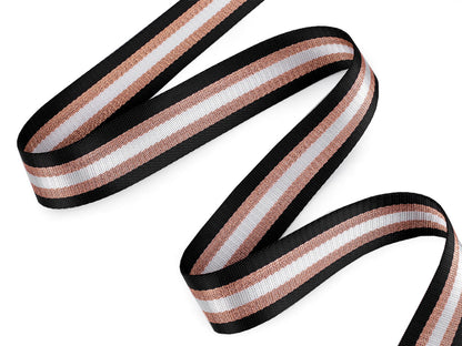 Sangle lisse double face avec lurex, largeur 40 mm