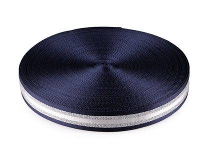 Sangle lisse double face avec lurex, largeur 40 mm
