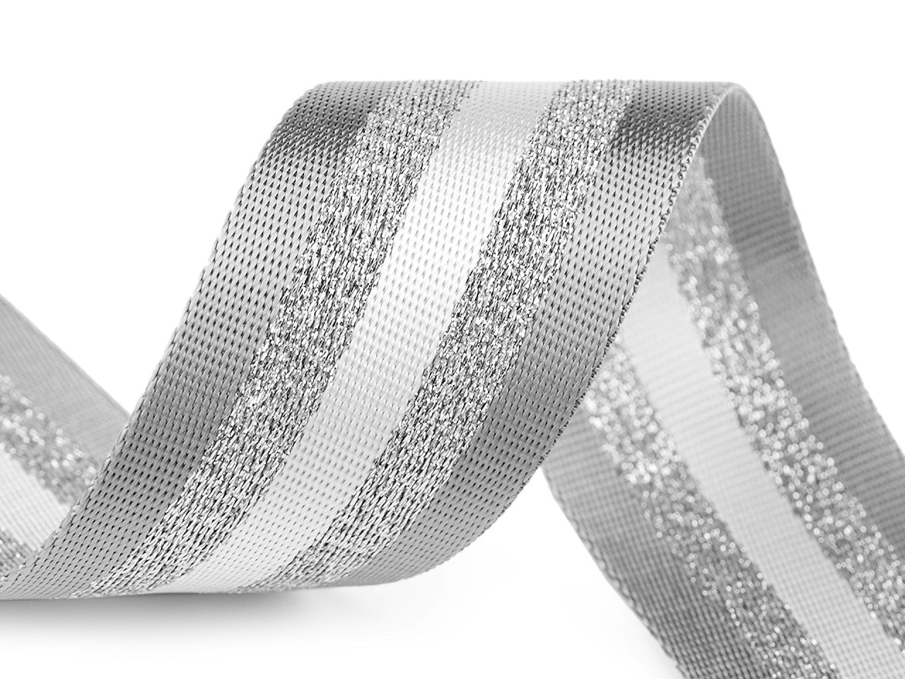Sangle lisse double face avec lurex, largeur 50 mm