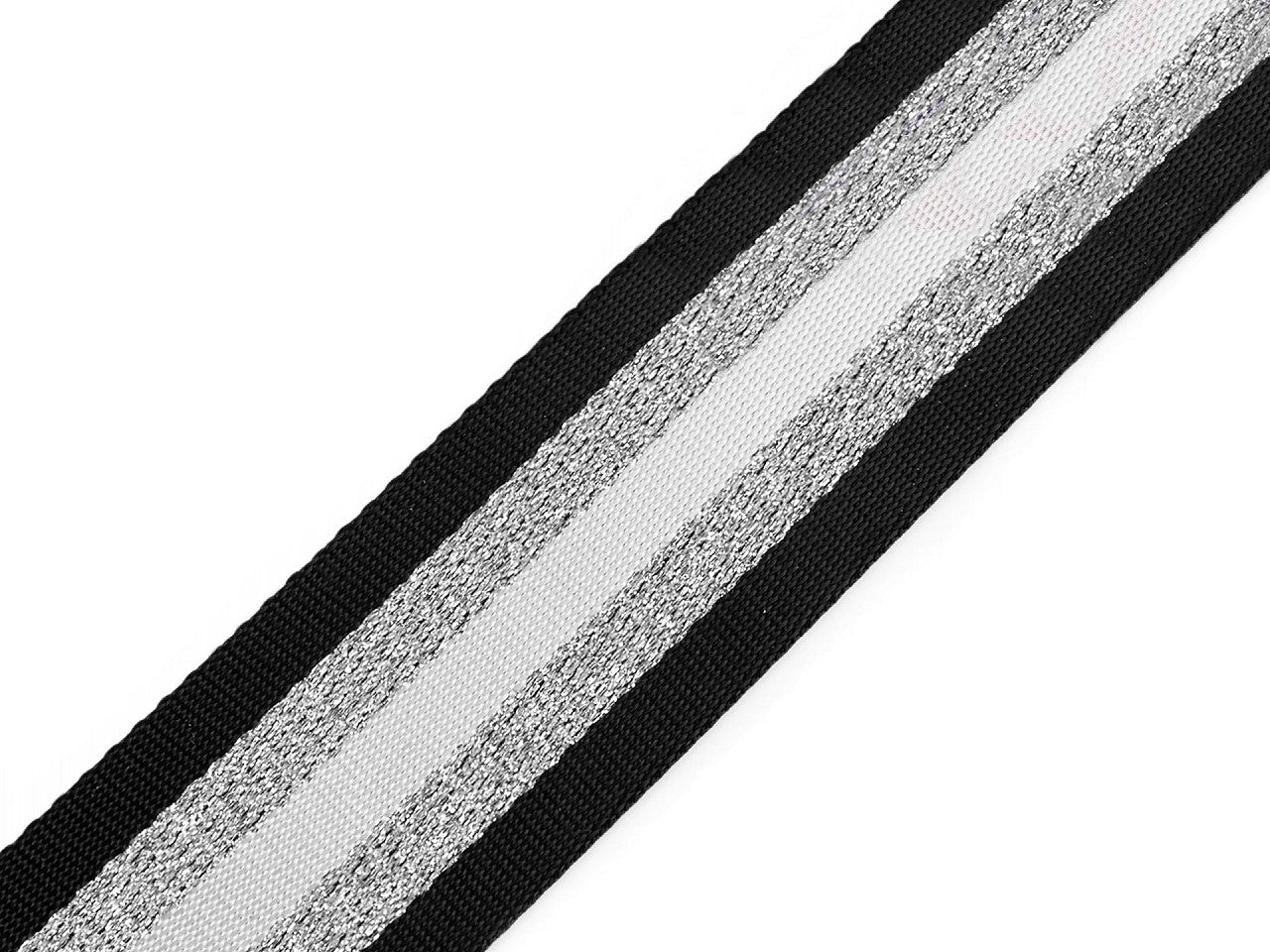 Sangle lisse double face avec lurex, largeur 50 mm