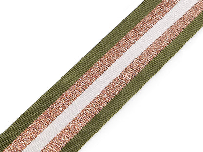 Sangle lisse double face avec lurex, largeur 50 mm