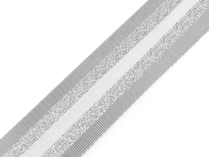 Sangle lisse double face avec lurex, largeur 50 mm