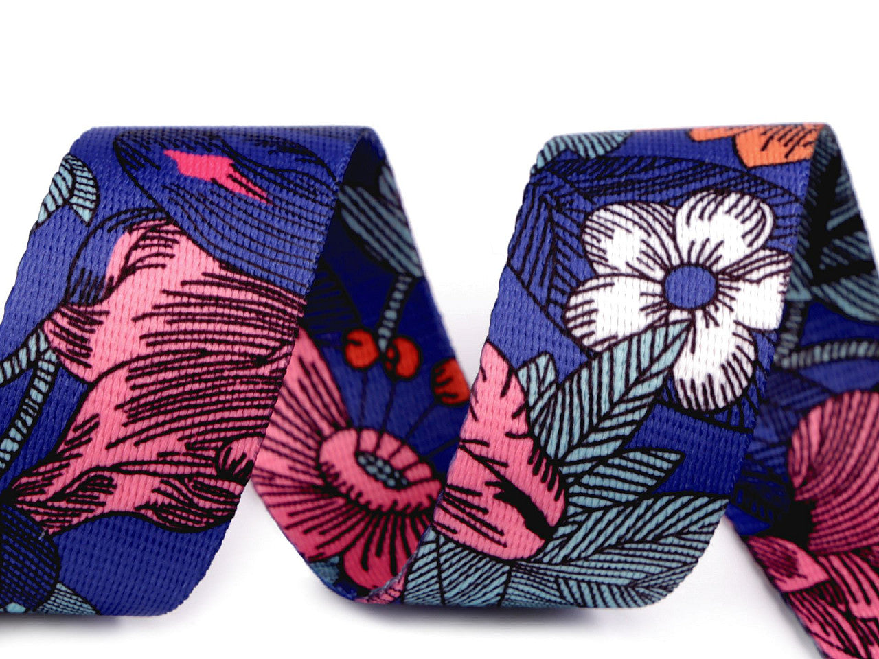 Sangle lisse double face Paisley, largeur 38 mm