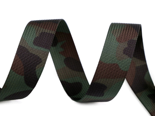 Sangle Camouflage double face, largeur 25 mm