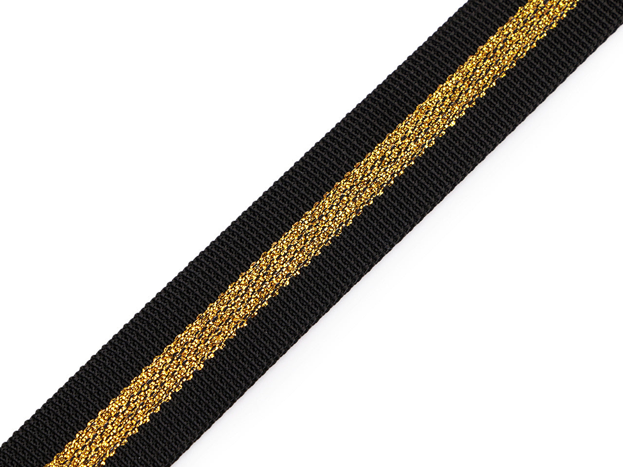 Sangle lisse en polypropylène double face avec lurex, largeur 25 mm