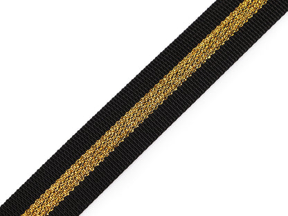 Sangle lisse en polypropylène double face avec lurex, largeur 25 mm