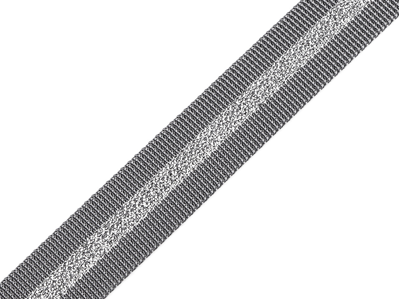 Sangle lisse en polypropylène double face avec lurex, largeur 25 mm
