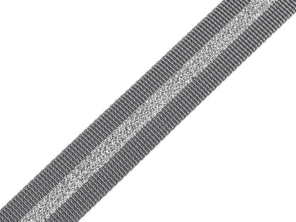 Sangle lisse en polypropylène double face avec lurex, largeur 25 mm