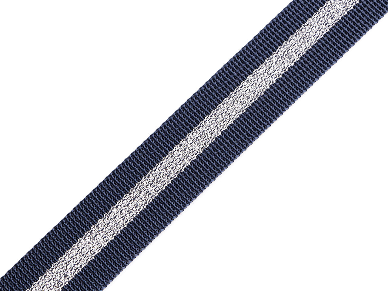 Sangle lisse en polypropylène double face avec lurex, largeur 25 mm