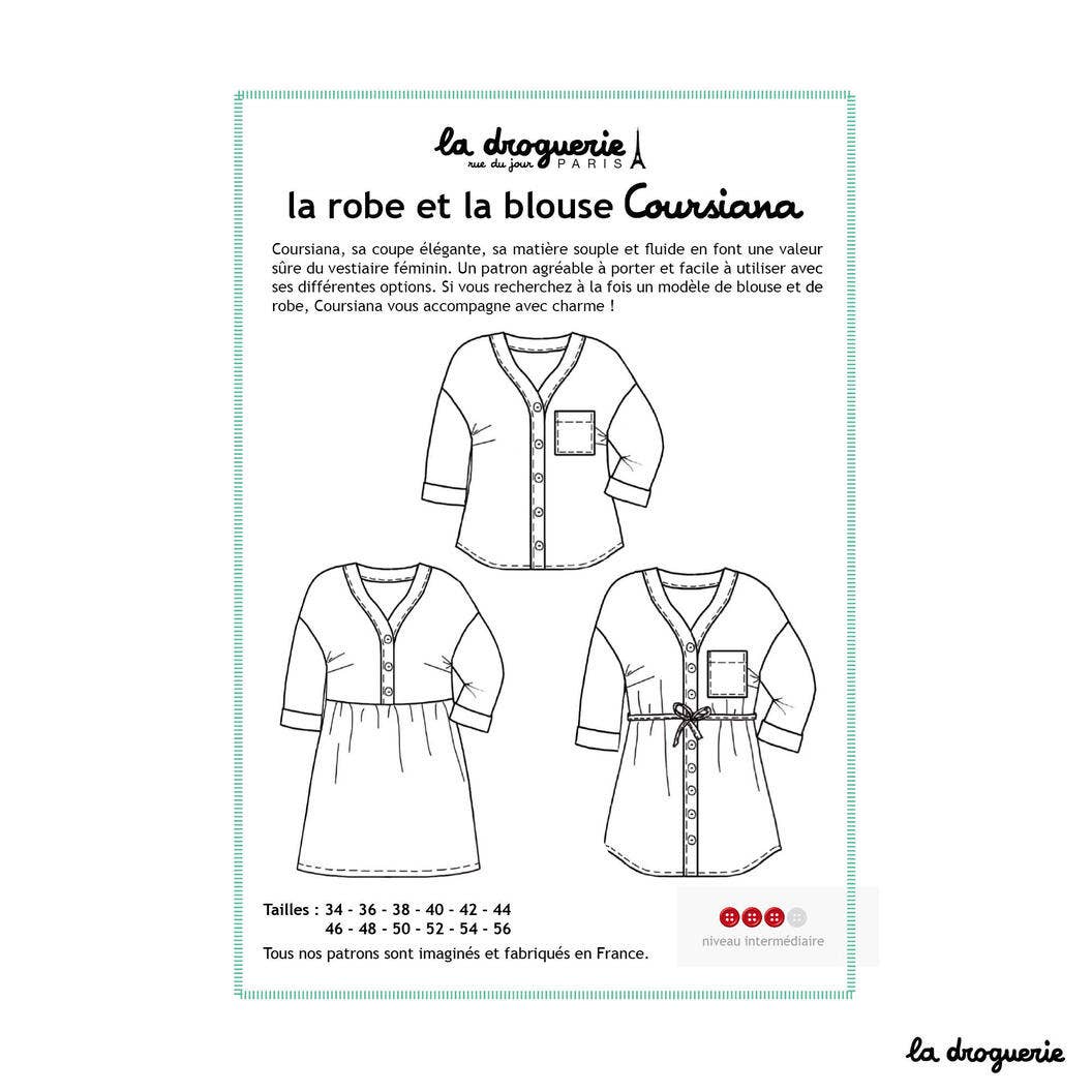 LA DROGUERIE - Patron couture de la blouse et robe Coursiana