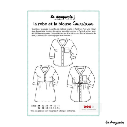 LA DROGUERIE - Patron couture de la blouse et robe Coursiana