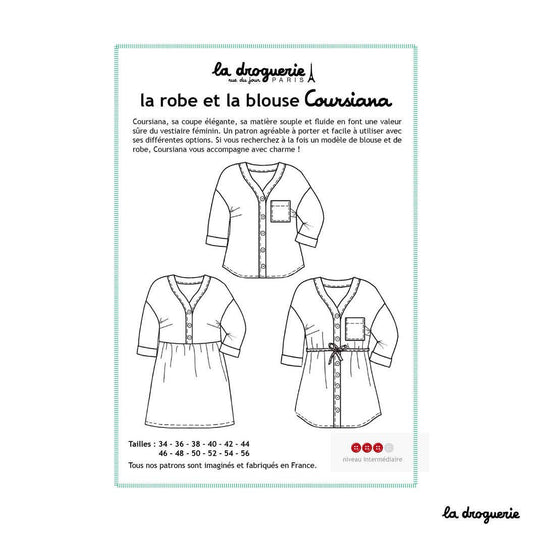 LA DROGUERIE - Patron couture de la blouse et robe Coursiana