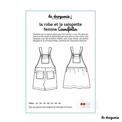 Patron couture de la robe et salopette short femme Camifolia