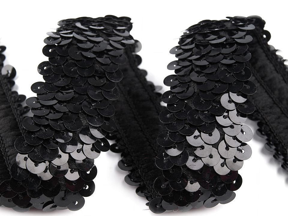Liseré élastique avec sequins, largeur 30 mm