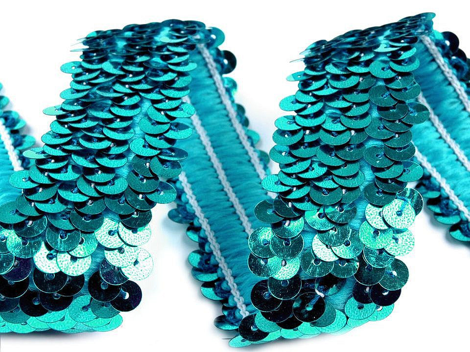 Liseré élastique avec sequins, largeur 30 mm
