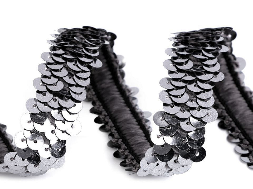 Liseré élastique avec sequins, largeur 30 mm
