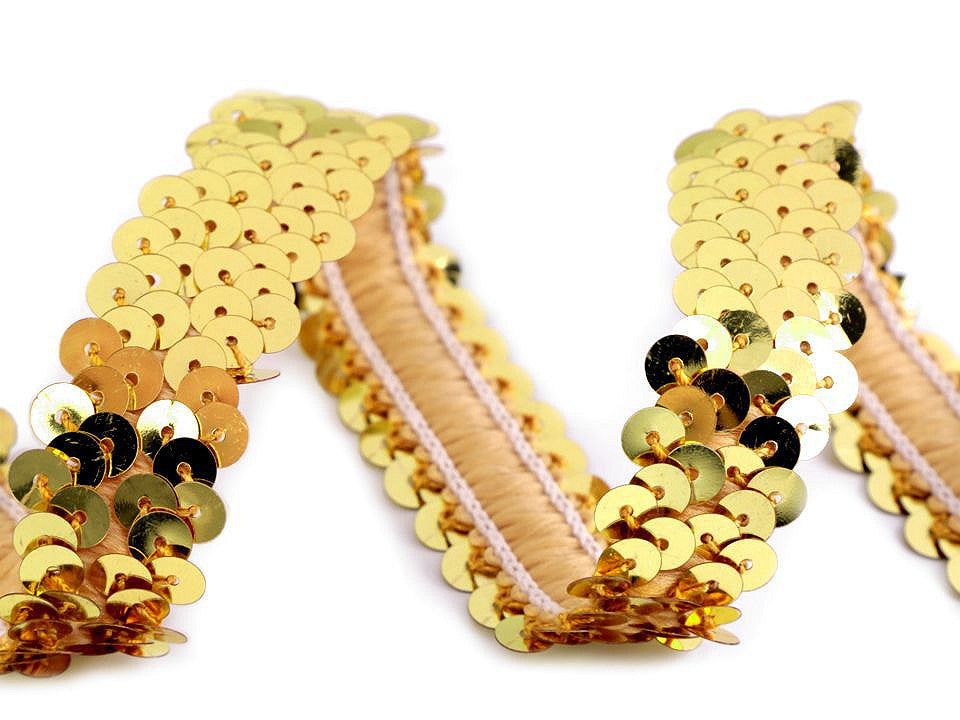 Liseré élastique avec sequins, largeur 30 mm