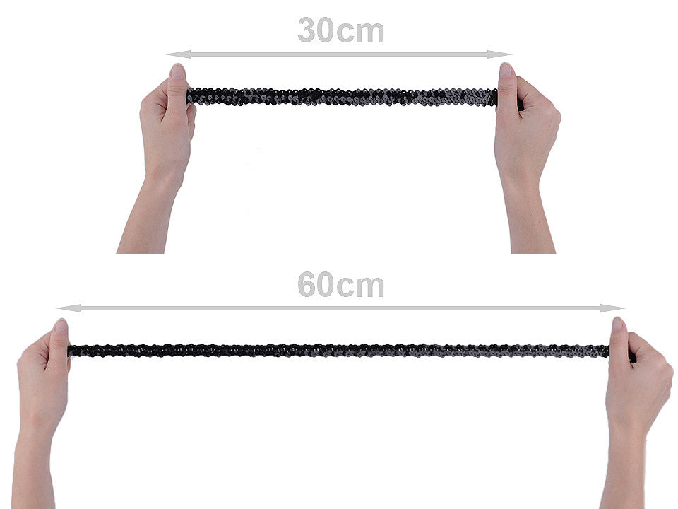Liseré élastique avec sequins, largeur 30 mm