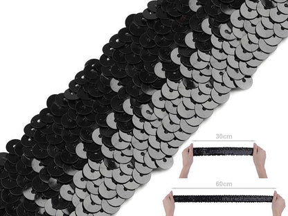 Liseré élastique avec sequins, largeur 45 mm