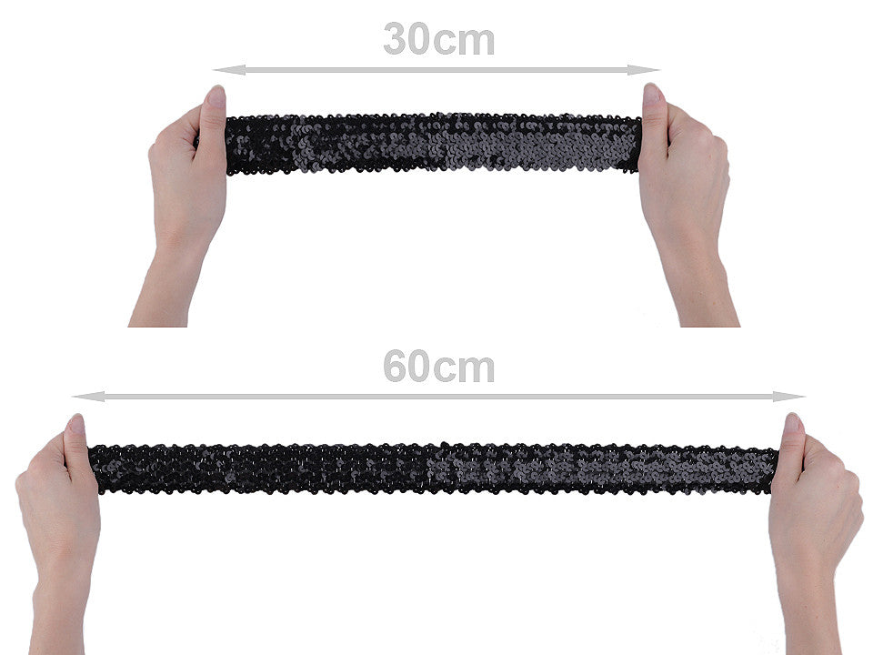 Liseré élastique avec sequins, largeur 45 mm