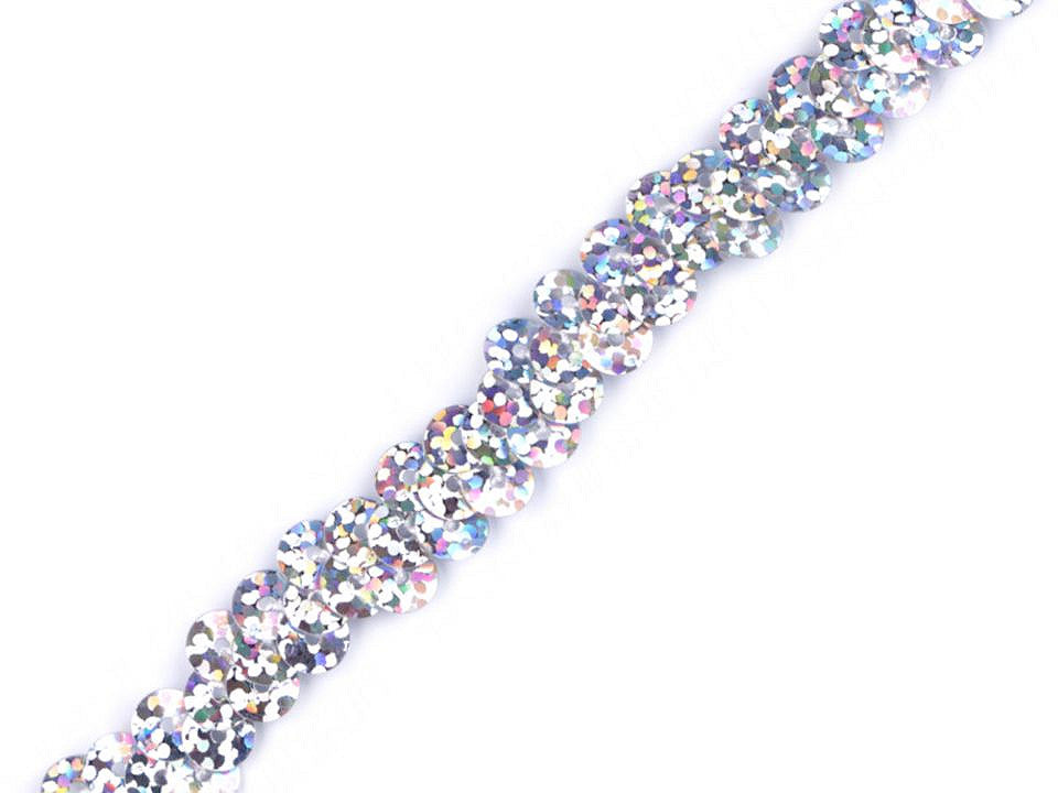 Liseré élastique à sequins, largeur 10 mm
