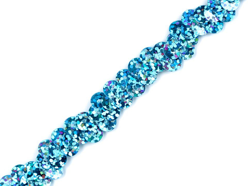 Liseré élastique à sequins, largeur 10 mm