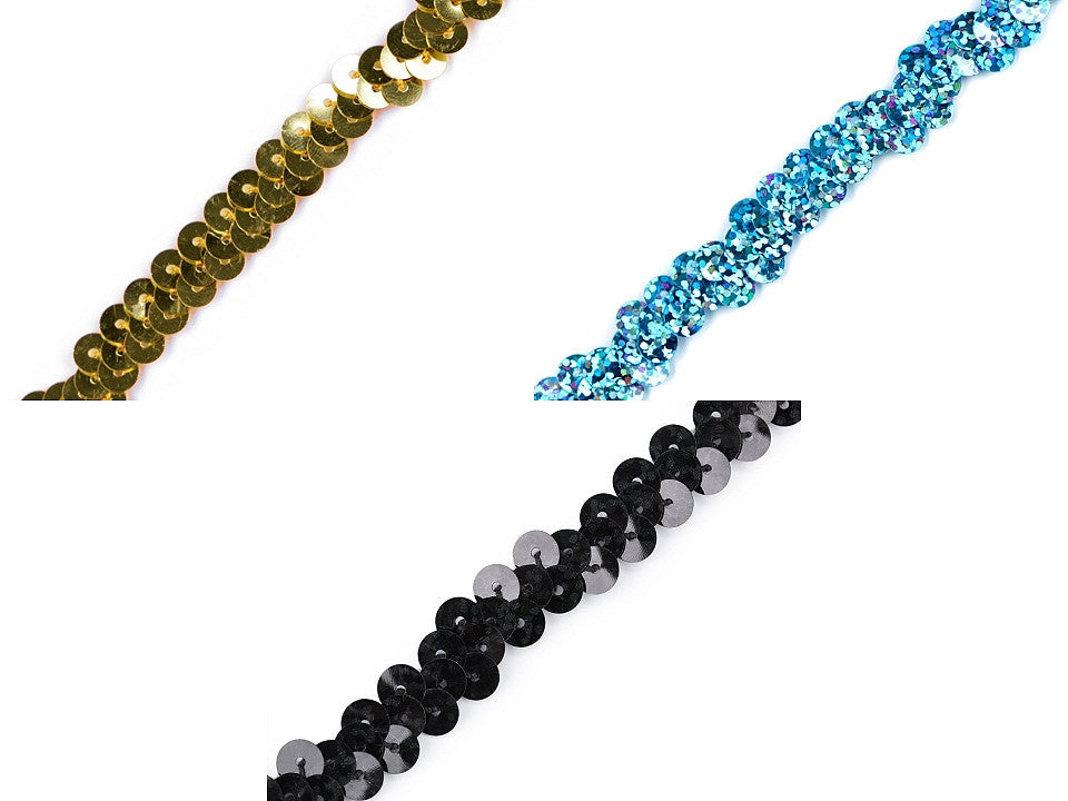 Liseré élastique à sequins, largeur 10 mm