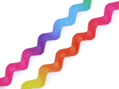 Ruban Ric Rac Arc-en-ciel, largeur 6 mm - 1m