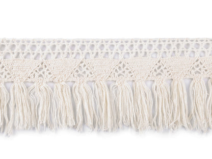 Liseré en coton à franges, dentelle, largeur 70 cm - 1m