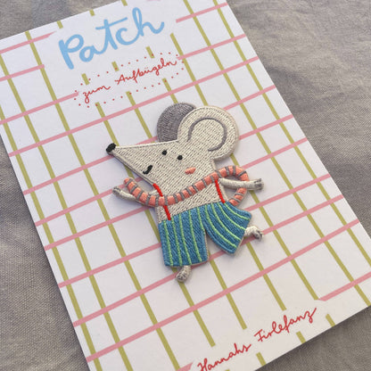 Hannahs Firlefanz - Patch de repassage souris – Écusson pour enfants + adultes
