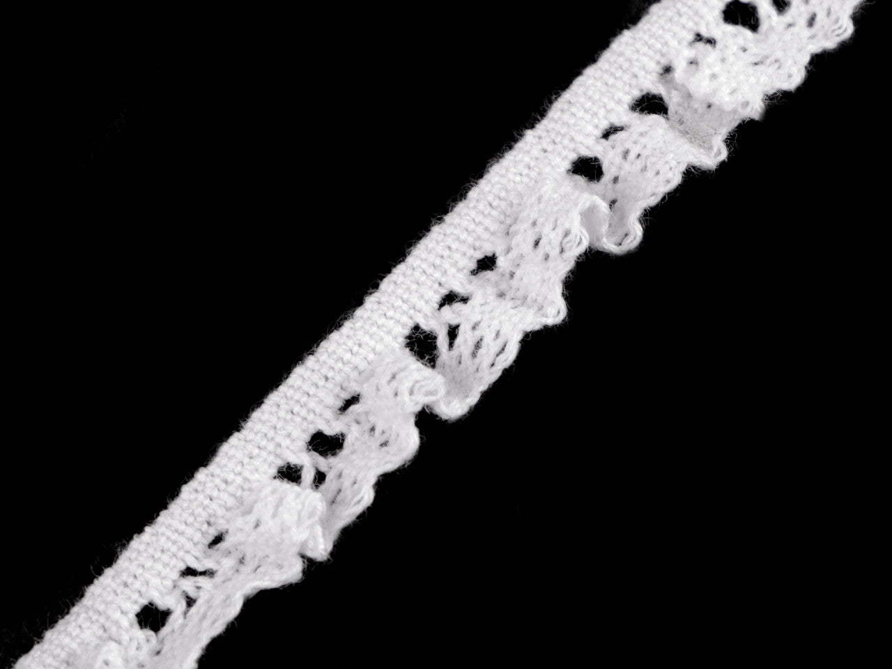 Liseré de dentelle élastique en coton à volants, largeur 10 mm