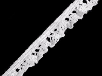 Liseré de dentelle élastique en coton à volants, largeur 10 mm