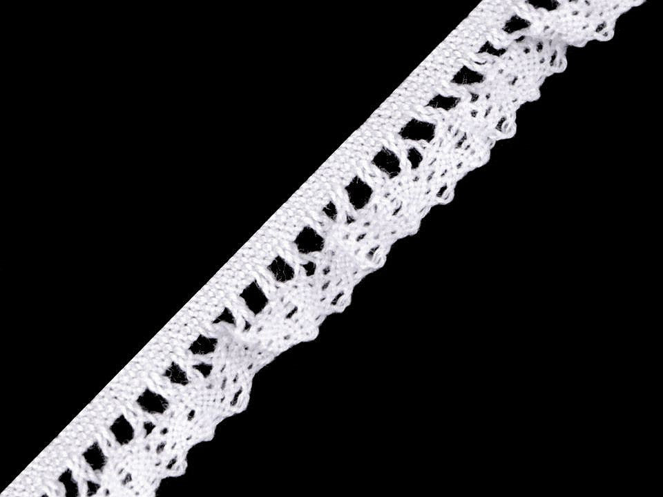 Liseré de dentelle élastique en coton à volants, largeur 10 mm