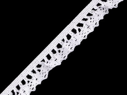 Liseré de dentelle élastique en coton à volants, largeur 10 mm