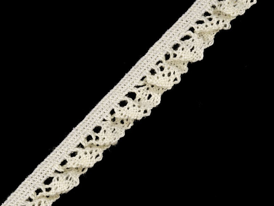 Liseré de dentelle élastique en coton à volants, largeur 10 mm