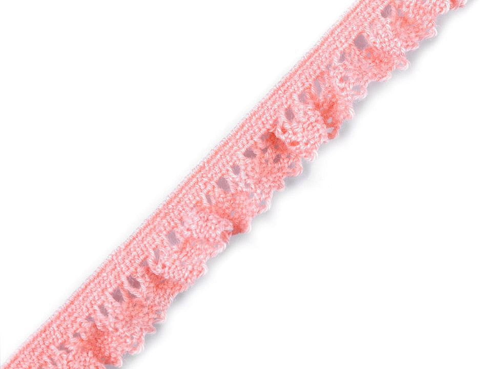 Liseré de dentelle élastique en coton à volants, largeur 10 mm