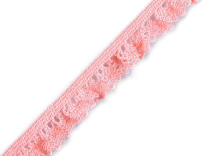 Liseré de dentelle élastique en coton à volants, largeur 10 mm