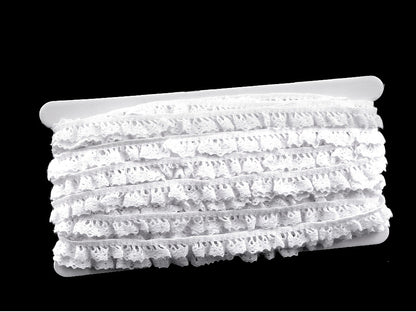 Liseré de dentelle élastique en coton à volants, largeur 10 mm