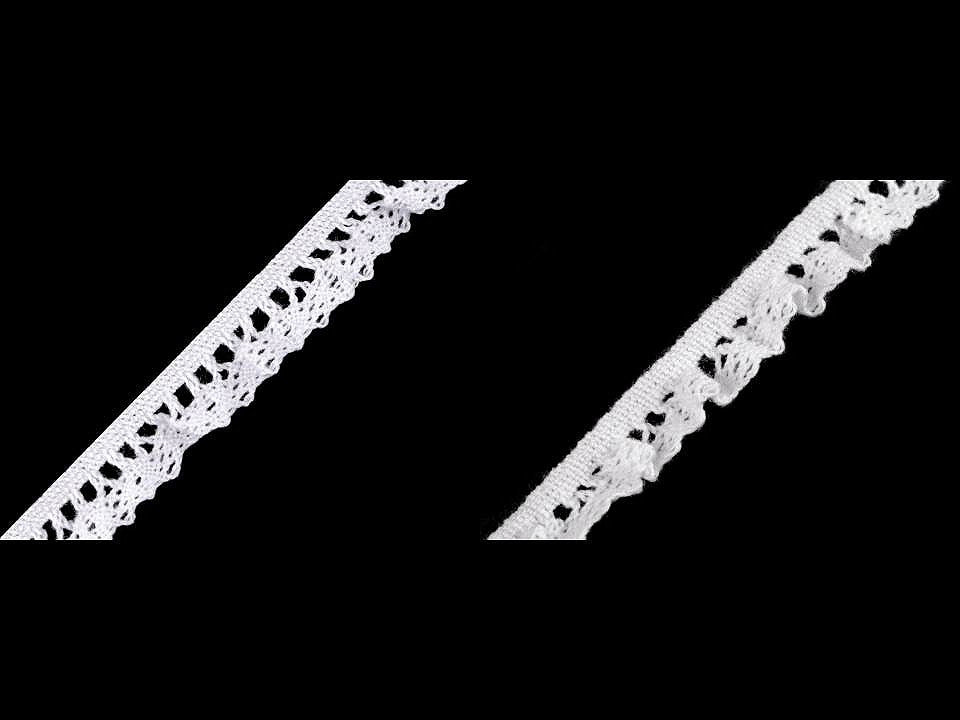 Liseré de dentelle élastique en coton à volants, largeur 10 mm