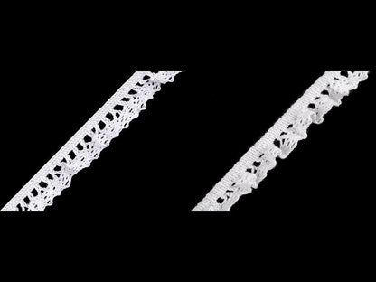 Liseré de dentelle élastique en coton à volants, largeur 10 mm