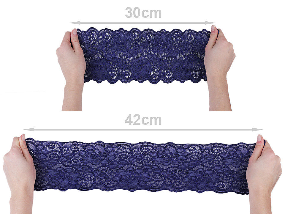 Dentelle élastique, largeur 15 cm