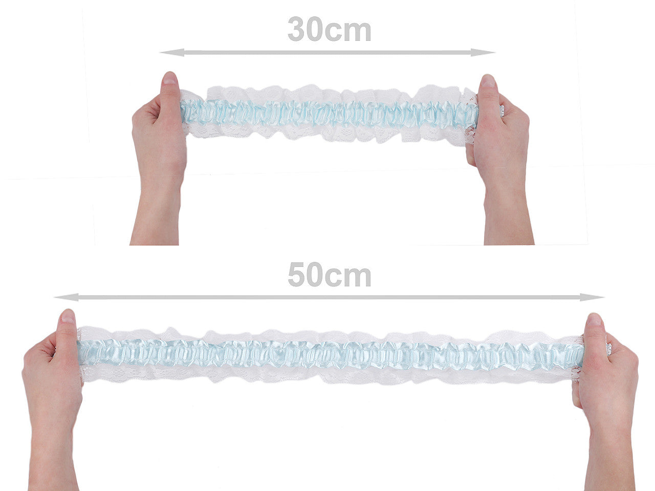 Élastique à volants pour jarretière, largeur 65 mm