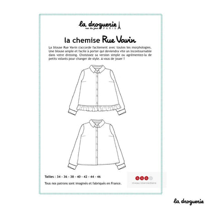 LA DROGUERIE - Patron couture de la chemise femme Rue Vavin