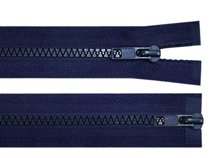 Fermeture Éclair bidirectionnelle en plastique No 5, extrémité ouverte, 2 glissières, longueur 85 cm, pour veste